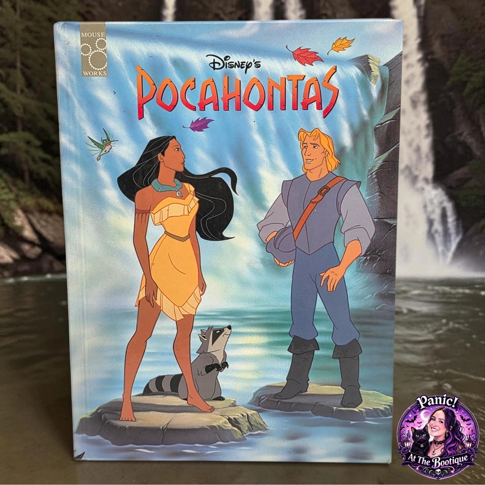 Disney Pocahontas Book Kids Hardcover Paper Blue Vintage 90s Mouse Works Classic